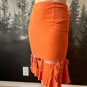 Vintage Fiona London Orange Skirt Size 2